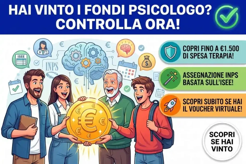 Bonus psicologo INPS controlla subito questo link per vedere se hai vinto i fondi in graduatoria