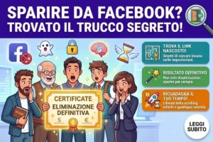 Cancellarsi da Facebook per sempre: il link nascosto nelle impostazioni privacy per non lasciare più tracce in rete