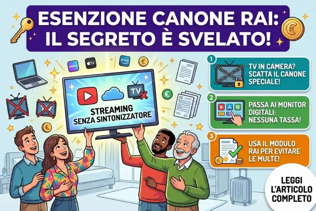Canone TV Rai b&b affittacamere alberghi esenzione il modulo di variazione per l'uso commerciale obbligatorio