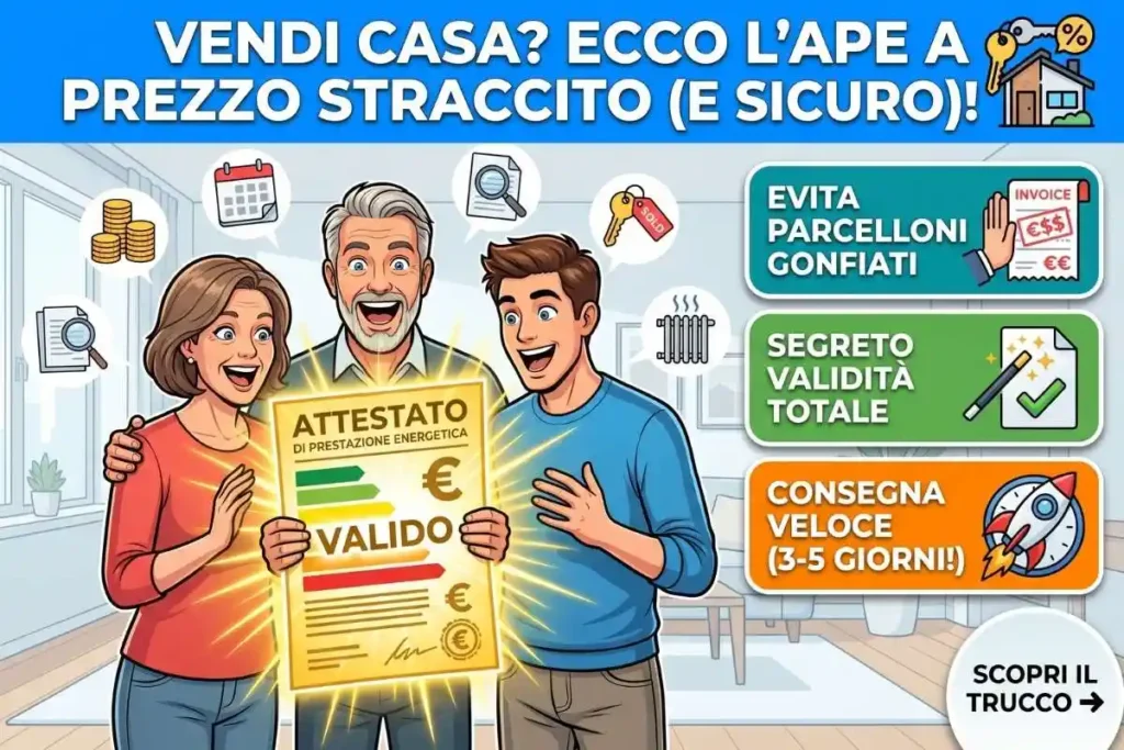 Certificato energetico APE come ottenerlo online a prezzo stracciato quando vendi senza prendere fregature