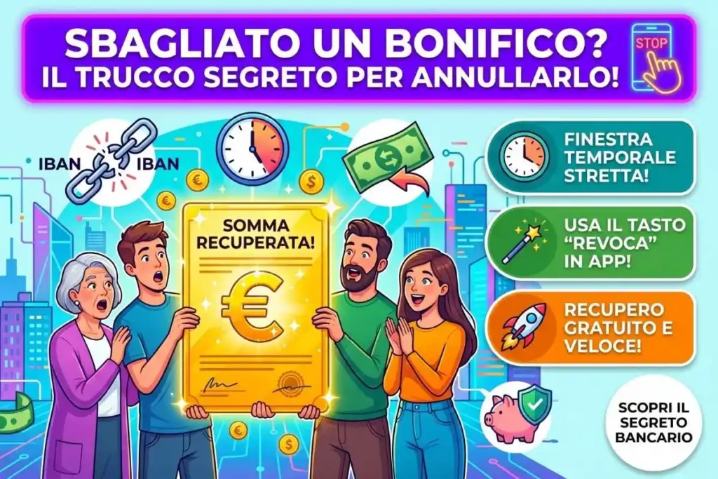 Come bloccare bonifico appena fatto per errore le tempistiche tecniche per tentare di riavere i soldi indietro