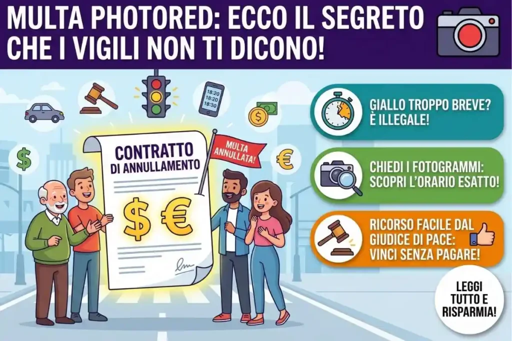 Contestare multa semaforo rosso Photored durata giallo il limite legale dei secondi sotto il quale la multa è nulla