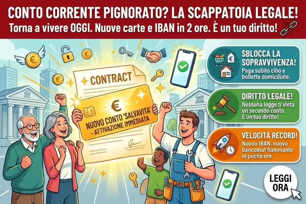 Conto corrente pignorato si può aprire un altro conto la risposta legale che l'Agenzia Entrate non vuole che tu sappia