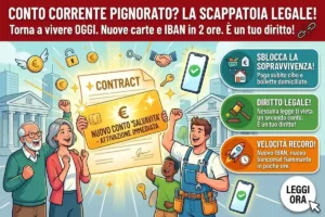 Conto corrente pignorato si può aprire un altro conto: la risposta legale che l’Agenzia Entrate non vuole che tu sappia
