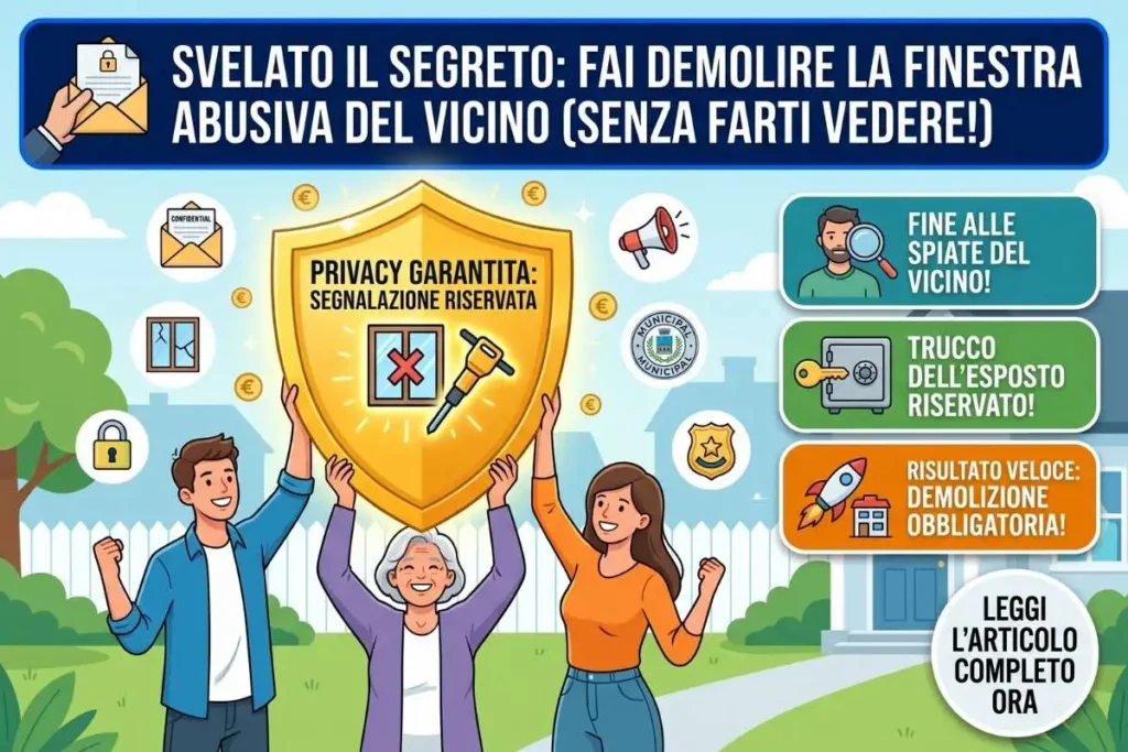 Denunciare abusi edilizi vicini di casa distanze finestre come fare una segnalazione anonima ai Vigili Urbani