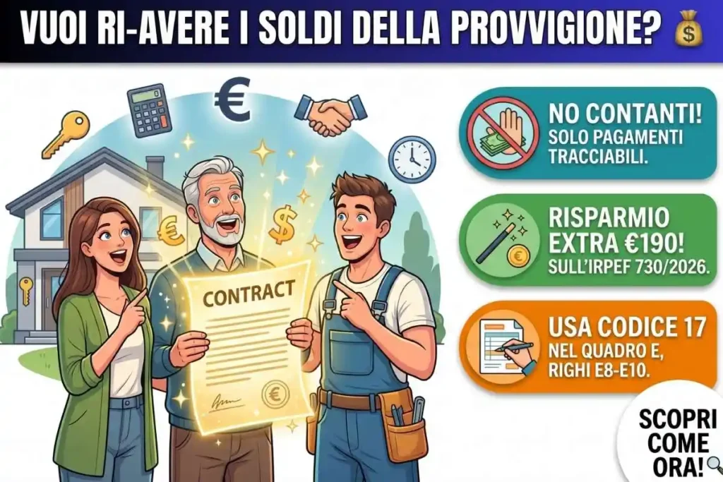 Detrazione agenzia immobiliare la riga del 7302026 per recuperare i soldi della provvigione versata