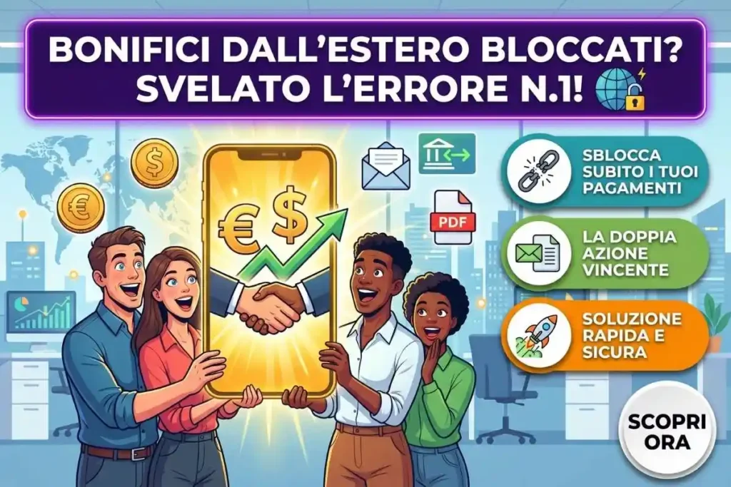 Fatturare clienti all'estero: l'errore sulla fattura elettronica che ti blocca i bonifici da fuori Italia