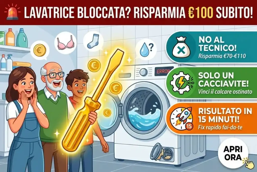 Filtro lavatrice bloccato non scarica acqua il metodo rapido col cacciavite per ripararla senza chiamare il tecnico