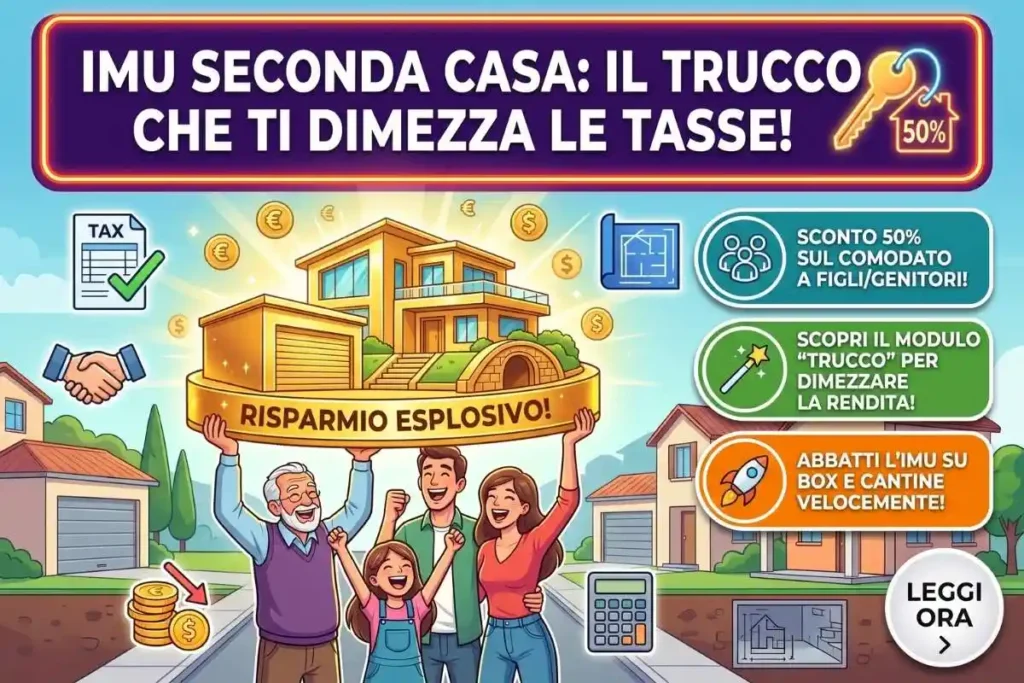 IMU seconda casa pertinenze box e cantine il modulo per pagare la rendita catastale ridotta al Comune