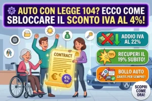 Legge 104 e acquisto auto: lo sconto IVA al 4% spiegato passo passo (porta questi documenti in concessionaria)