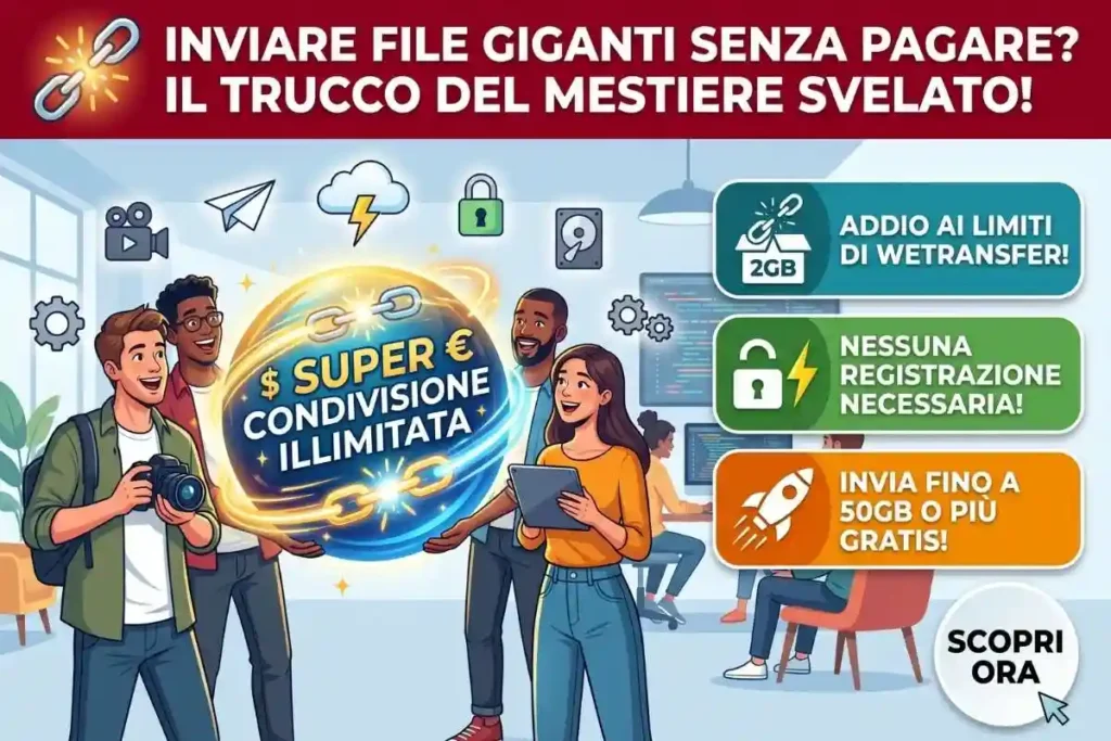 Mandare file e video giganti via email la vera alternativa a WeTransfer per inviare documenti senza limiti di Giga