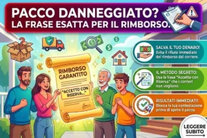 Pacco danneggiato riserva di controllo bolla corriere: la frase esatta da scrivere per ottenere il rimborso