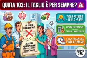 Quota 103 requisiti età e contributi 2026: il calcolo penalizzante che l’INPS ti applica sull’assegno mensile