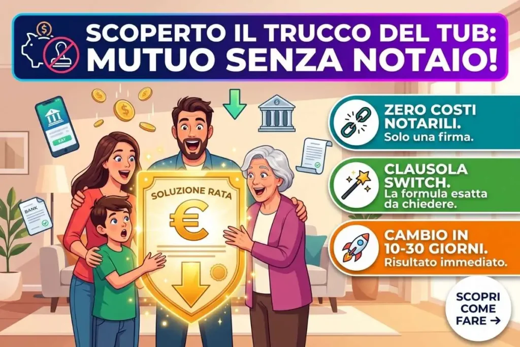 Rinegoziazione tasso mutuo banca senza atto notarile la clausola da chiedere per passare da fisso a variabile