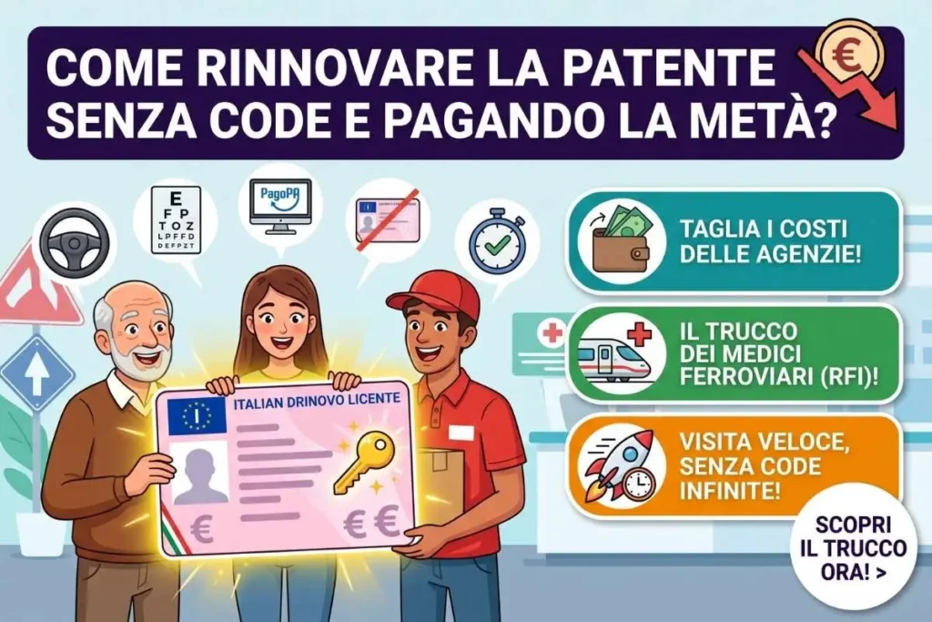 Rinnovo patente in scadenza come saltare la fila e pagare molto meno per la visita medica