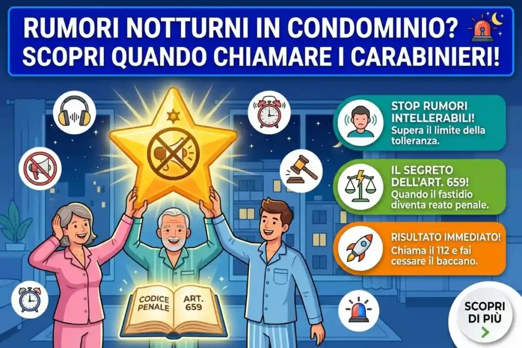 Rumori molesti condomini orari notturni quando puoi chiamare i Carabinieri per far cessare il disturbo del vicino