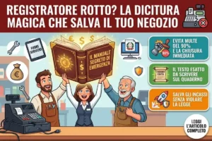 Scontrino elettronico rotto: l’unica cosa valida da scrivere sul quaderno d’emergenza per non far chiudere il negozio
