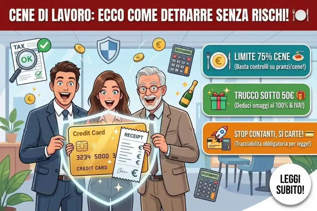 Spese rappresentanza e cene lavoro detrazione 2026 la soglia massima per non far scattare un controllo fiscale