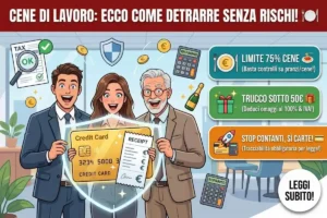 Spese rappresentanza e cene lavoro detrazione 2026: la soglia massima per non far scattare un controllo fiscale