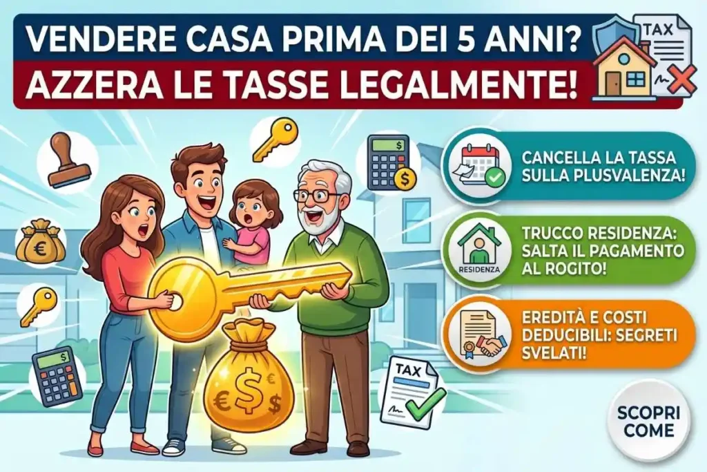 Tasse sulla vendita di casa la gabella nascosta dei 5 anni e come evitarla legalmente al rogito