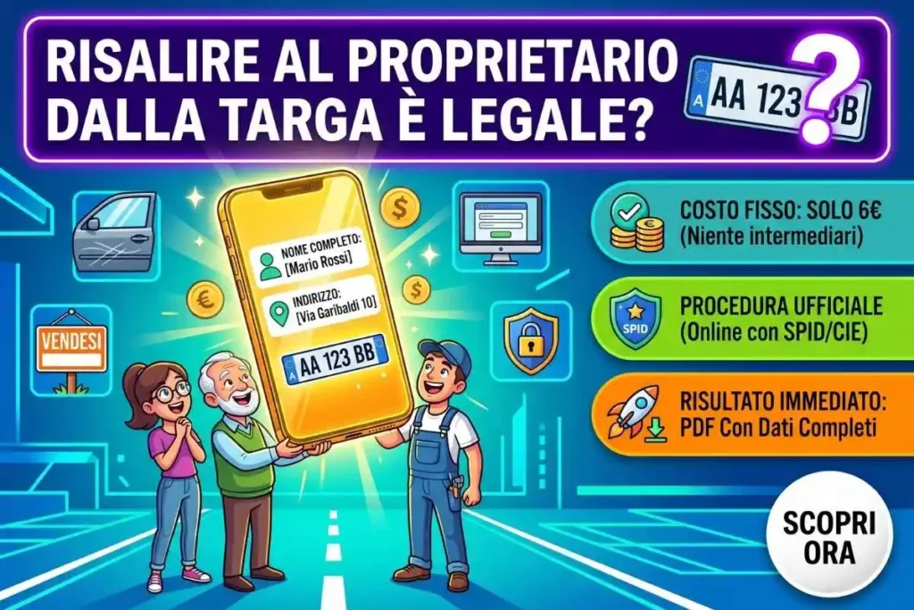 Trovare proprietario auto dalla targa PRA visura online è legale farlo per scopi privati