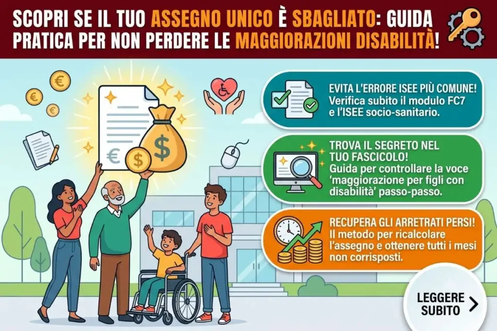 Assegno unico maggiorazioni disabilità INPS come controllare se l'importo è maggiorato correttamente