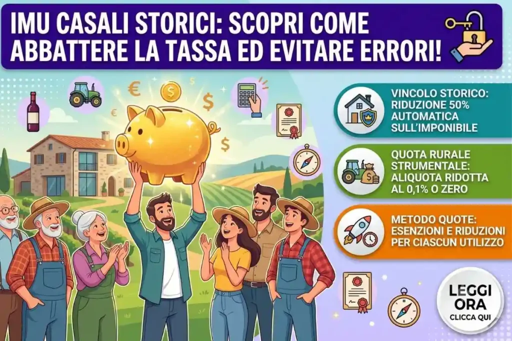Calcolo imposta IMU immobili uso promiscuo storico come calcolare la quota per immobili rurali