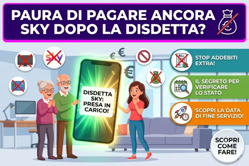 Disdetta Sky app cliente verifica scadenza come controllare se la disdetta è presa in carico dal sistema