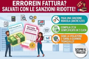 Fattura integrativa entro termini sanatoria: come pagare la sanzione tramite modello F24 semplificato