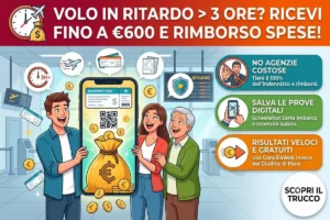 Indennizzo volo ritardo 3 ore prova spesa: come allegare la carta d’imbarco alla richiesta ENAC