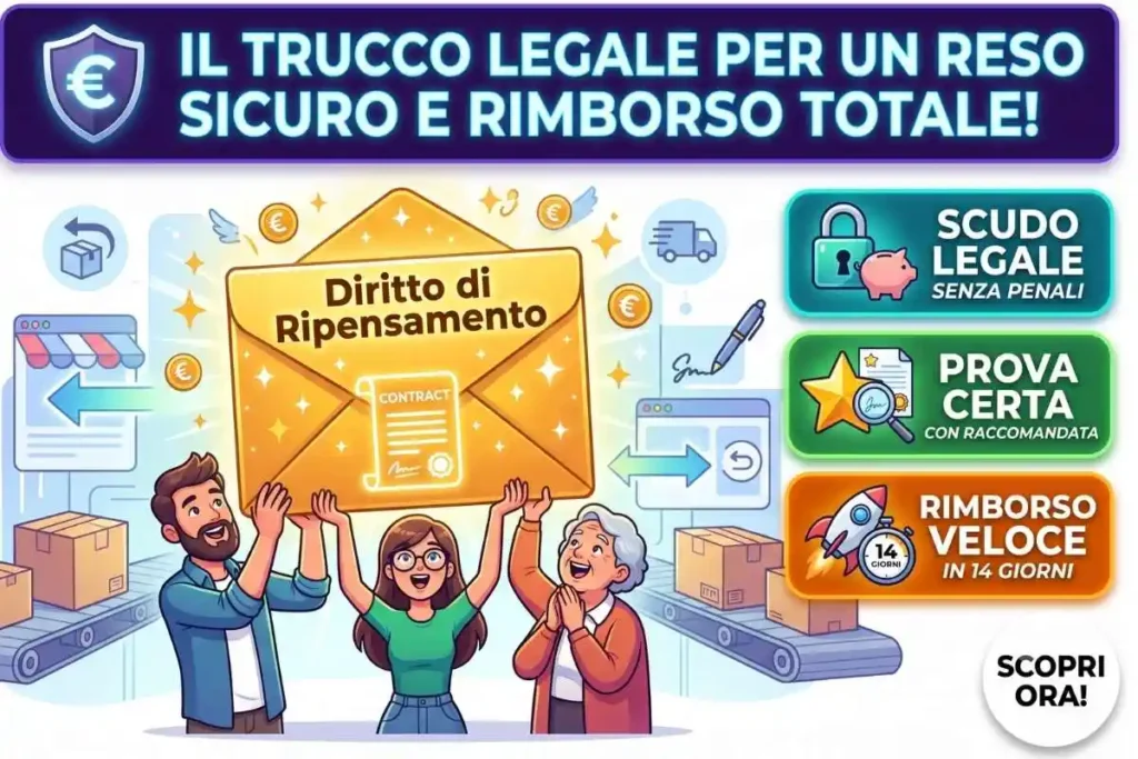 Invio modulo recesso via posta raccomandata come restituire la merce tramite corriere espresso