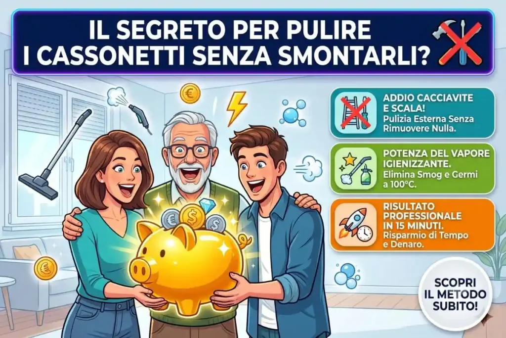 Pulizia tapparelle cassonetto aspirapolvere senza smontare il metodo rapido col vaporetto