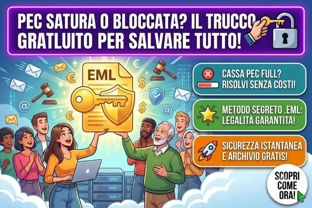 Ricezione PEC file .eml archiviazione come inoltrare la PEC a un'altra email per sicurezza