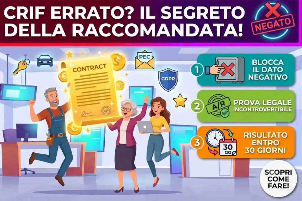 Richiesta correzione dati CRIF inesatti via raccomandata come inviare la richiesta di correzione