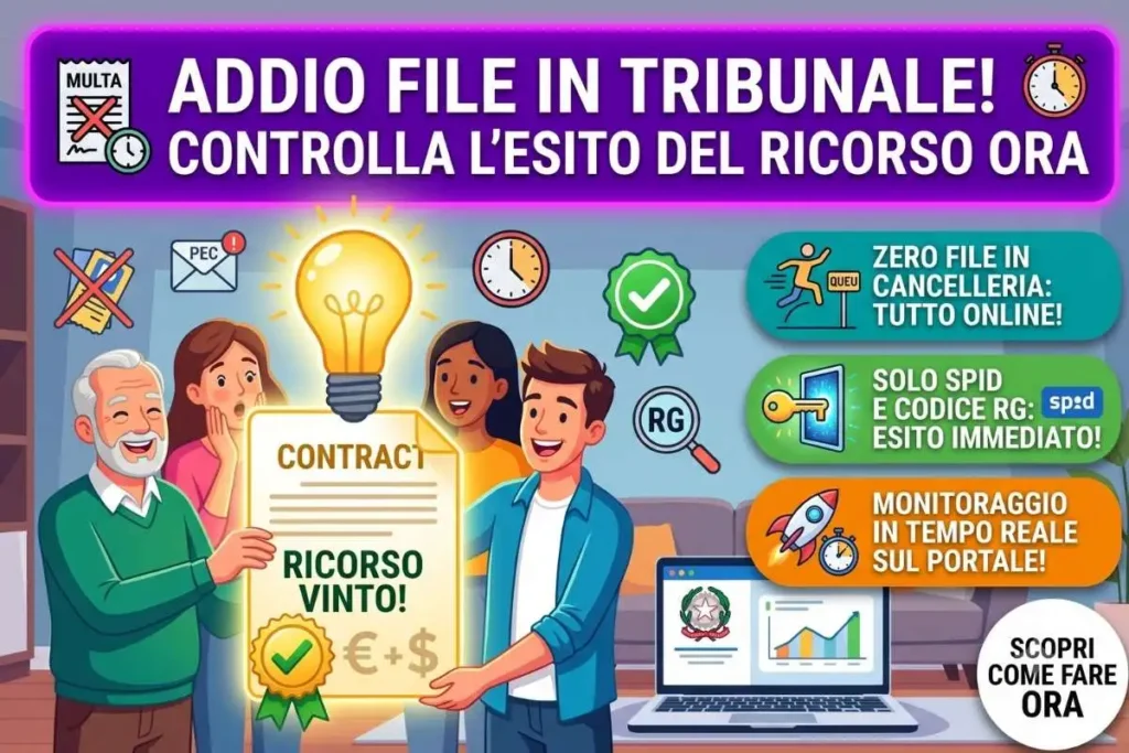 Ricorso multa Giudice di Pace telematico come controllare l'esito presso la cancelleria online