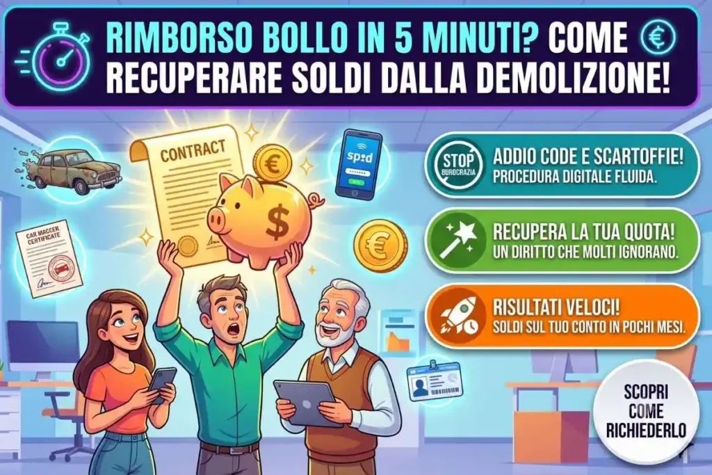 Rimborso bollo auto demolizione veicolo come presentare istanza alla regione di residenza in 5 minuti