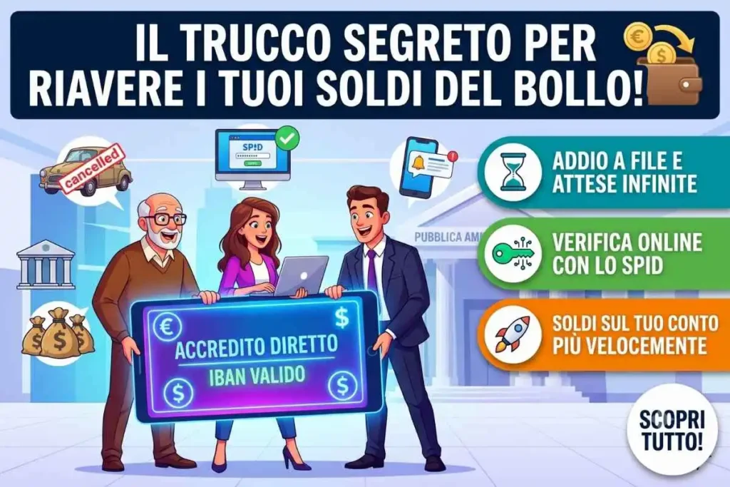 Rimborso bollo auto erogato conto corrente come verificare se la domanda è stata lavorata dall'ufficio
