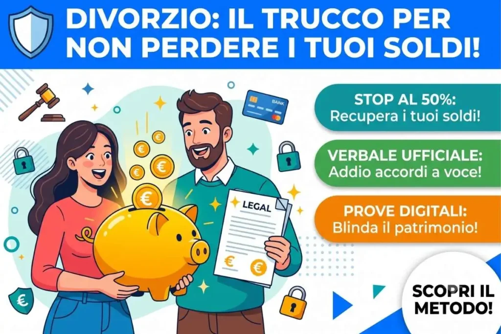 Separazione patrimonio denaro conto comune verbale come definire la suddivisione beni nel divorzio