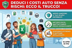 Uso promiscuo auto partita IVA registro chilometri: la tabella excel per dedurre i costi senza controlli