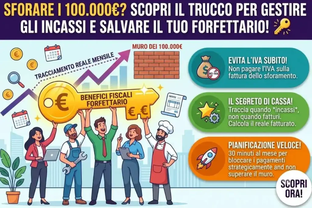 Verifica fatturato forfettario mensile registri come tenere traccia dei ricavi per non sforare i 100mila