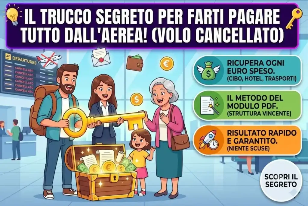 Volo cancellato richiesta rimborso posta raccomandata il modulo PDF da allegare per le spese extra